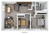 2 Bedroom 1 Bathroom Floorplan at Vertical North Apartments in Tucson Arizona